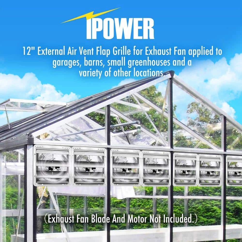 Amucolo 12 in. Square Silver Aluminum Automatic Gravity Shutter Louver Vent Gable Vent - Image 5