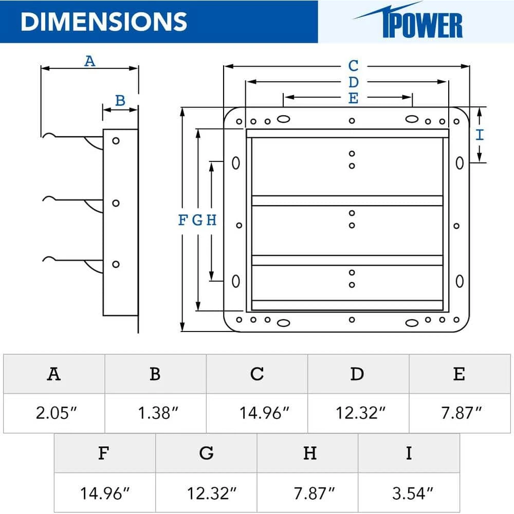 Amucolo 12 in. Square Silver Aluminum Automatic Gravity Shutter Louver Vent Gable Vent - Image 2