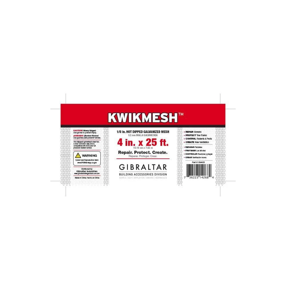 Gibraltar Building Products 4 in. x 25 ft. Kwikmesh Utility Screen Roll - Image 4