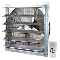 ILIVING 4244 CFM Silver Electric Powered Gable Mount Shutter Fan/Vent