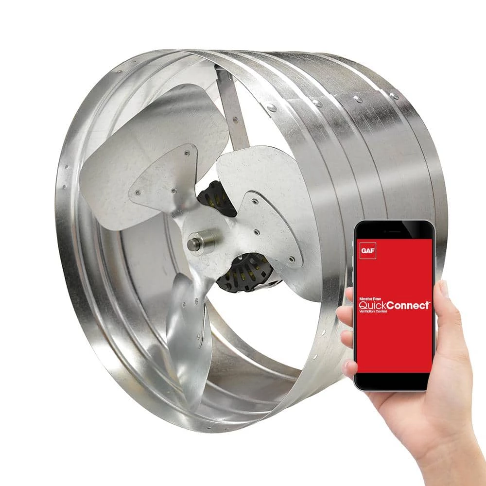 Master Flow 1450 CFM Silver Quick Connect Gable Mount Attic Fan