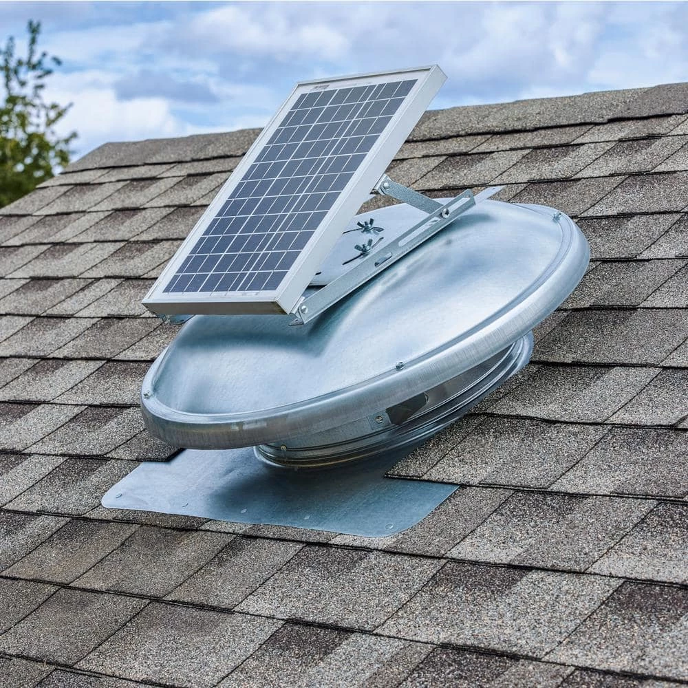 Master Flow 15 Watt Solar Powered Roof Mount Attic Fan - Image 2