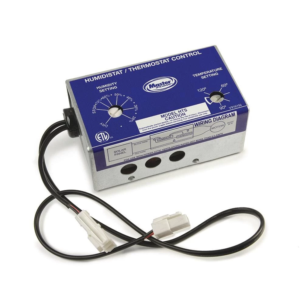 Master Flow Manually Adjustable Humidistat/Thermostat Control for PGSOLAR/PRSOLAR Series Vents