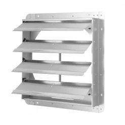 Tidoin 19.29 in. Silver Square Aluminum Automatic Gravity Shutter Louver Vent for 16.54 in. Exhaust Fan