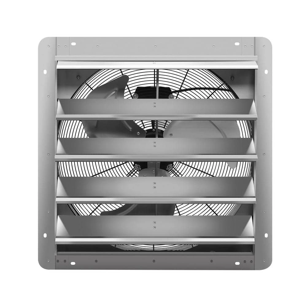 Tidoin 24 in. Silver Shutter Exhaust Fan Aluminum High Speed 1400 RPM, 2750 CFM (1-Pack)