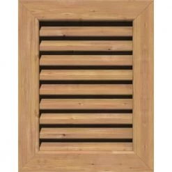 Ekena Millwork 35 in. x 23 in. Rectangular Smooth Western Red Cedar Wood Paintable Gable Louver Vent