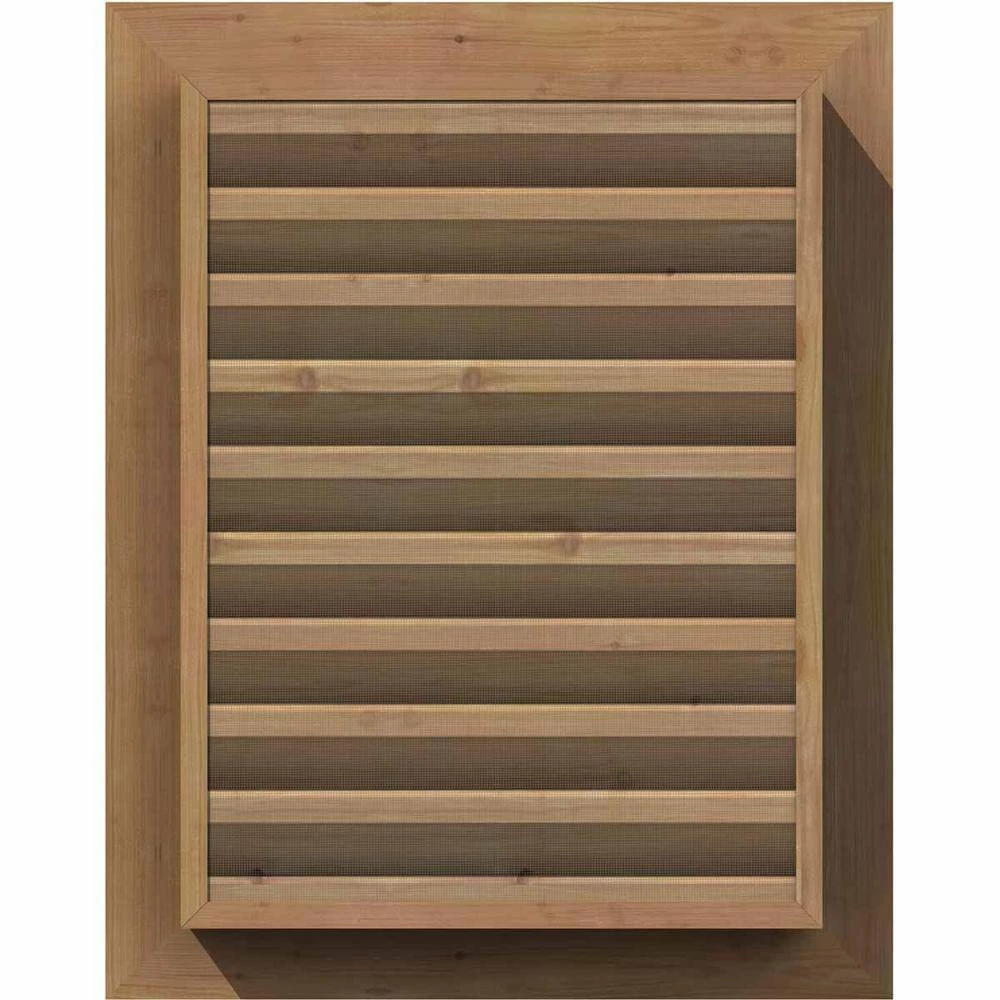 Ekena Millwork 35 in. x 23 in. Rectangular Smooth Western Red Cedar Wood Paintable Gable Louver Vent - Image 4