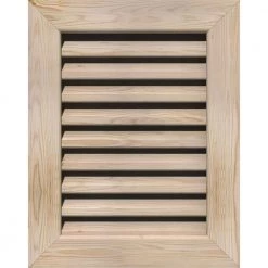 Ekena Millwork 23 in. x 23 in. Rectangular Unfinished Smooth Pine Wood Paintable Gable Louver Vent