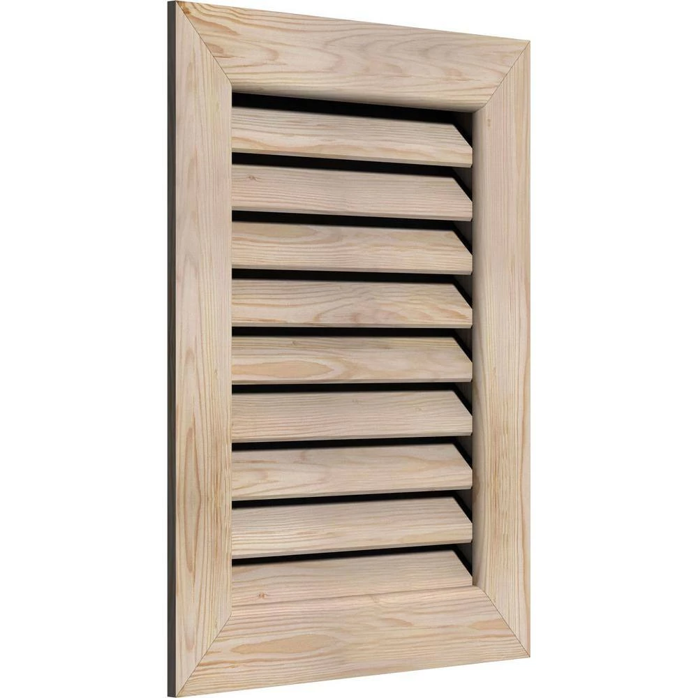 Ekena Millwork 23 in. x 23 in. Rectangular Unfinished Smooth Pine Wood Paintable Gable Louver Vent - Image 2
