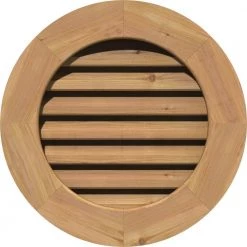 Ekena Millwork 25 in. x 25 in. Round Unfinished Smooth Western Red Cedar Wood Paintable Gable Louver Vent