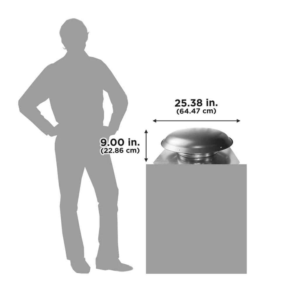 Maxx Air 1600 CFM-Heavy Duty Weathered Grey Galvanized Steel Electric Power Attic Roof Ventilator - Image 4