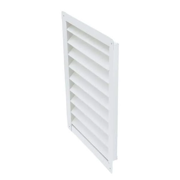 Air Vent 14.50 in. x 20.50 in. Rectangular White Aluminum Automatic Shutter Gable Louver Vent - Image 7