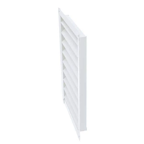 Air Vent 14.50 in. x 20.50 in. Rectangular White Aluminum Automatic Shutter Gable Louver Vent - Image 8
