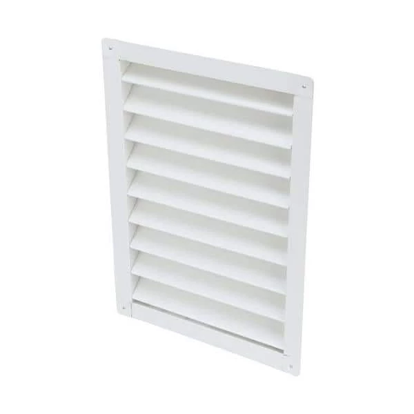 Air Vent 14.50 in. x 20.50 in. Rectangular White Aluminum Automatic Shutter Gable Louver Vent - Image 6