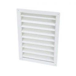 Air Vent 14.50 in. x 20.50 in. Rectangular White Aluminum Automatic Shutter Gable Louver Vent