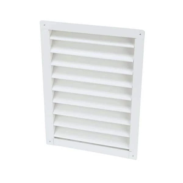 Air Vent 14.50 in. x 20.50 in. Rectangular White Aluminum Automatic Shutter Gable Louver Vent