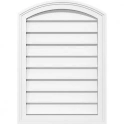 Ekena Millwork 16" x 40" Arch Top Surface Mount PVC Gable Vent: Non-Functional with Brickmould Frame