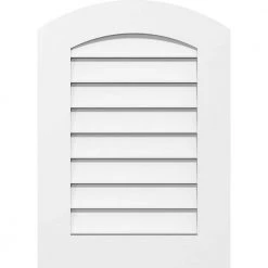 Ekena Millwork 24" x 36" Arch Top Surface Mount PVC Gable Vent: Functional with Standard Frame