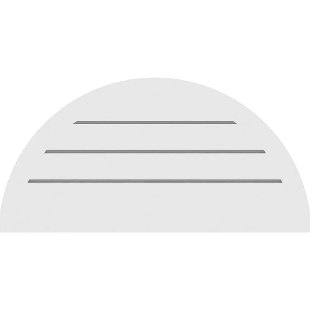Ekena Millwork 32 in. x 16 in. Half Round Surface Mount PVC Gable Vent: Functional with Brickmould Frame - Image 4