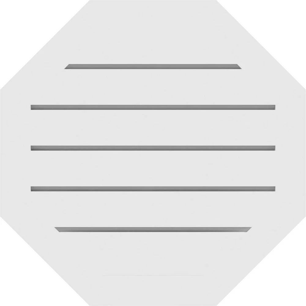 Ekena Millwork 20" x 20" Octagonal Surface Mount PVC Gable Vent: Functional with Brickmould Frame - Image 4