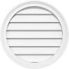 Ekena Millwork 14 in. x 14 in. Round Surface Mount PVC Gable Vent: Functional with Brickmould Frame
