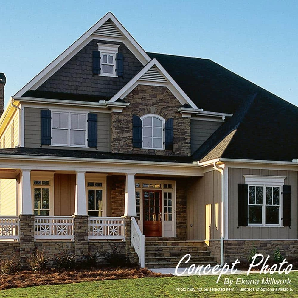 Ekena Millwork 27 in. x 27 in. Round White PVC Paintable Gable Louver Vent - Image 9