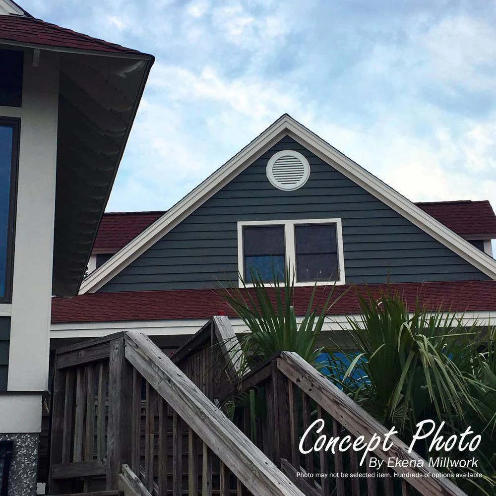 Ekena Millwork 27 in. x 27 in. Round White PVC Paintable Gable Louver Vent - Image 6