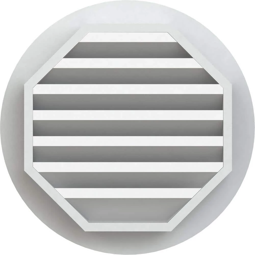 Ekena Millwork 27 in. x 27 in. Round White PVC Paintable Gable Louver Vent - Image 4