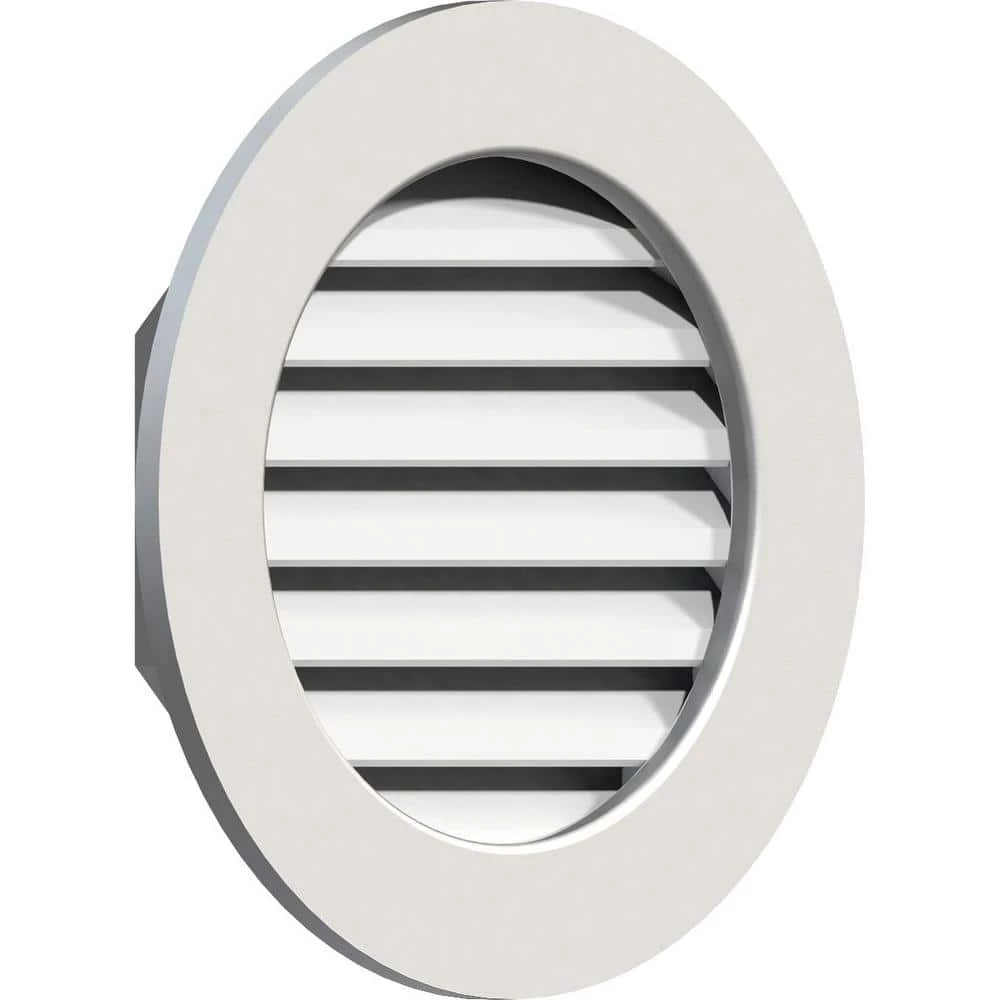 Ekena Millwork 27 in. x 27 in. Round White PVC Paintable Gable Louver Vent - Image 2