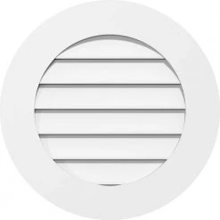 Ekena Millwork 32" x 32" Round Surface Mount PVC Gable Vent: Functional with Standard Frame