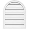 Ekena Millwork 18 in. x 24 in. Round Top Surface Mount PVC Gable Vent: Functional with Brickmould Frame