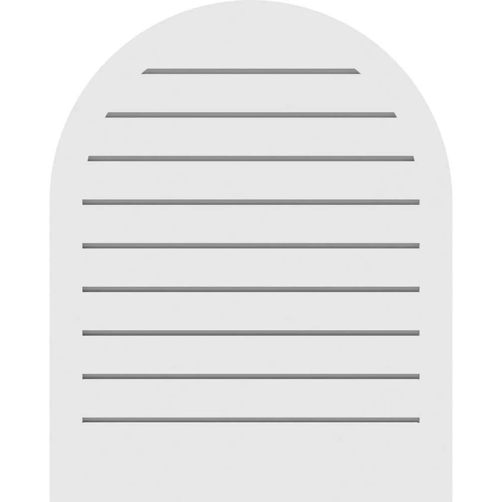 Ekena Millwork 22" x 32" Round Top Surface Mount PVC Gable Vent: Functional with Brickmould Frame - Image 4