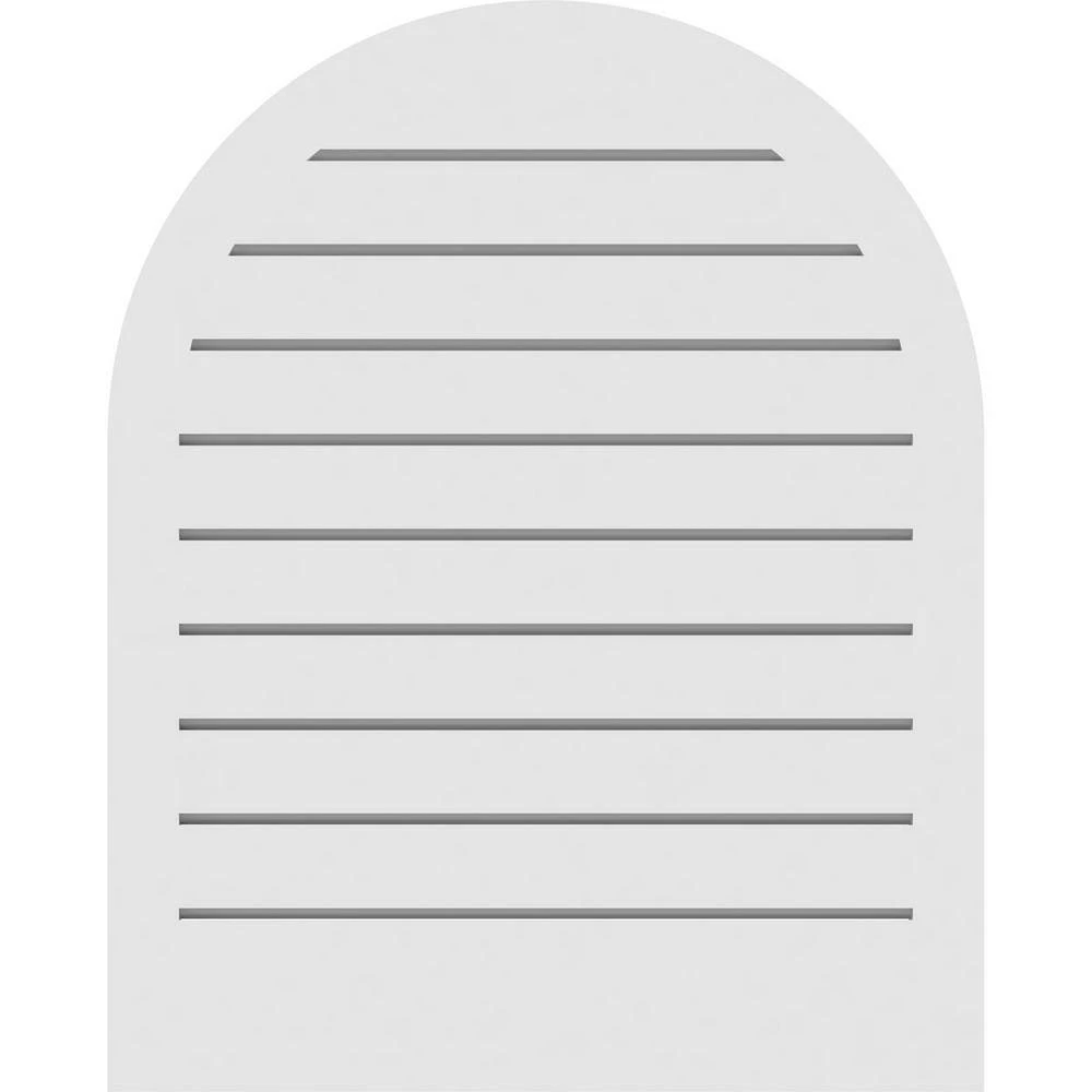 Ekena Millwork 24 in. x 36 in. Round Top Surface Mount PVC Gable Vent: Functional with Brickmould Sill Frame - Image 4