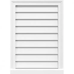 Ekena Millwork 12 in. x 12 in. Vertical Surface Mount PVC Gable Vent: Functional with Brickmould Sill Frame