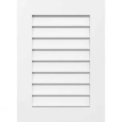 Ekena Millwork 14 in. x 20 in. Rectangular White PVC Paintable Gable Louver Vent Non-Functional