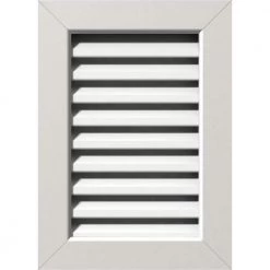 Ekena Millwork 23 in. x 29 in. Rectangular White PVC Paintable Gable Louver Vent