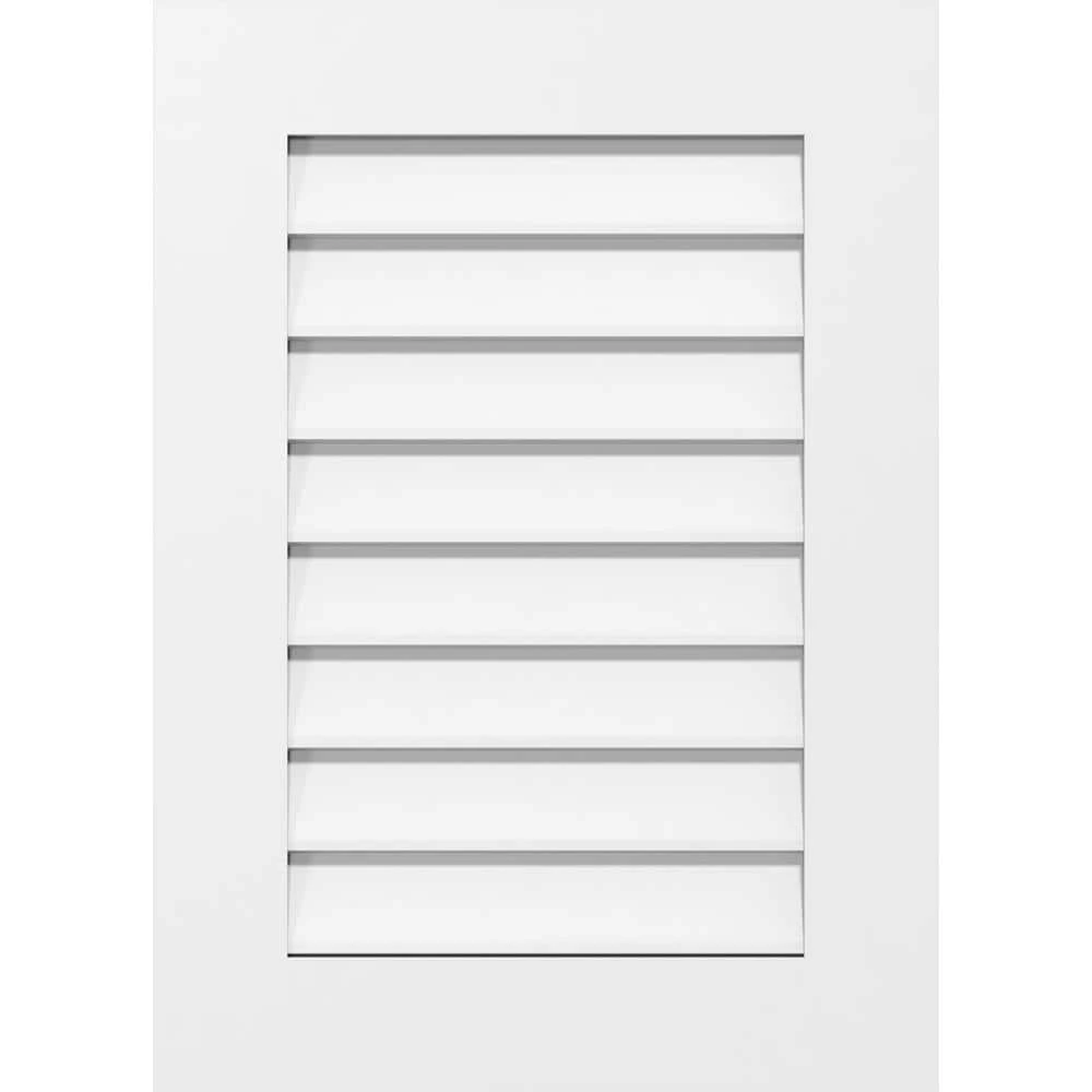 Ekena Millwork 20 in. x 20 in. Vertical Surface Mount PVC Gable Vent: Decorative with Standard Frame