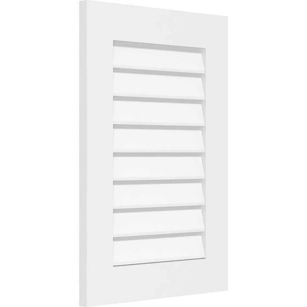 Ekena Millwork 20 in. x 26 in. Vertical Surface Mount PVC Gable Vent: Decorative with Standard Frame - Image 2