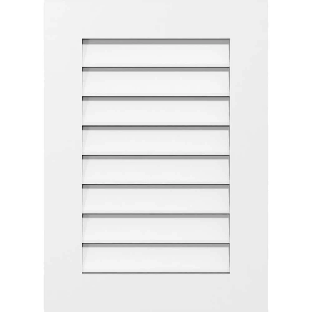Ekena Millwork 20 in. x 30 in. Vertical Surface Mount PVC Gable Vent: Functional with Standard Frame