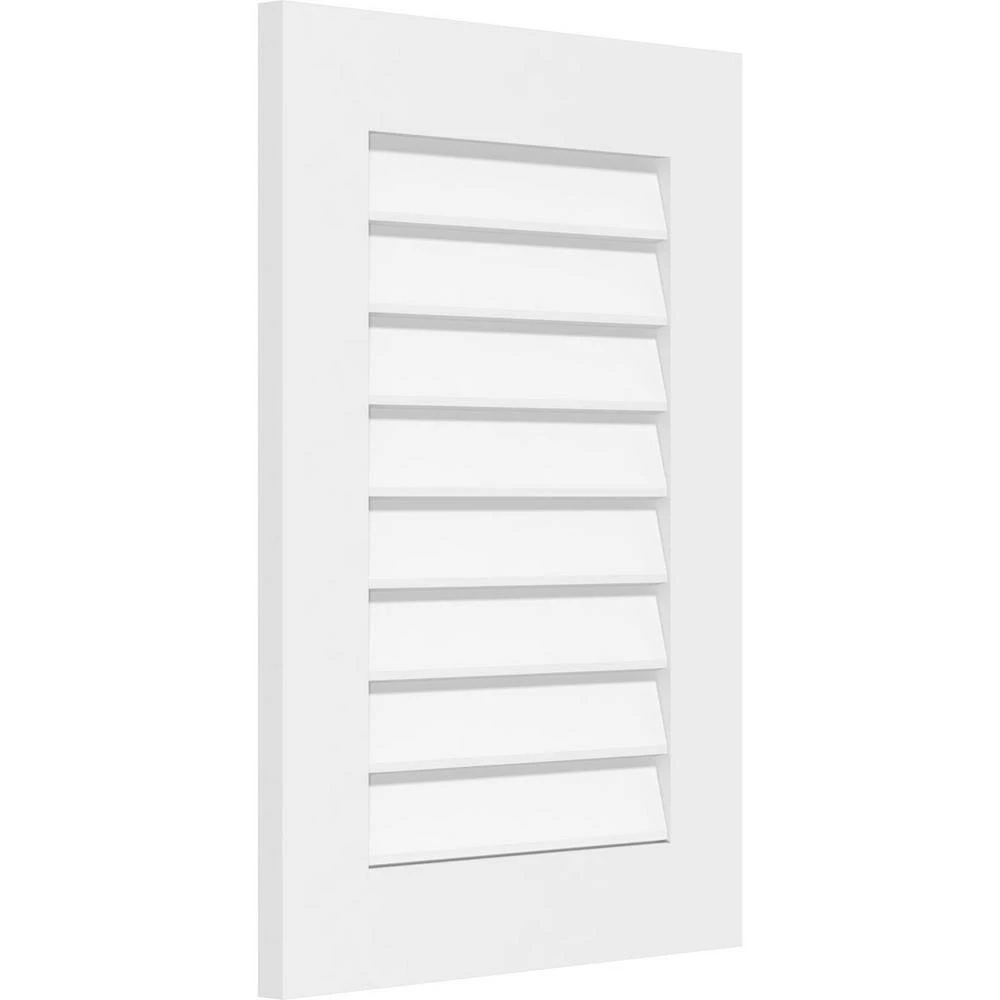 Ekena Millwork 22 in. x 34 in. Rectangular White PVC Paintable Gable Louver Vent Non-Functional - Image 2