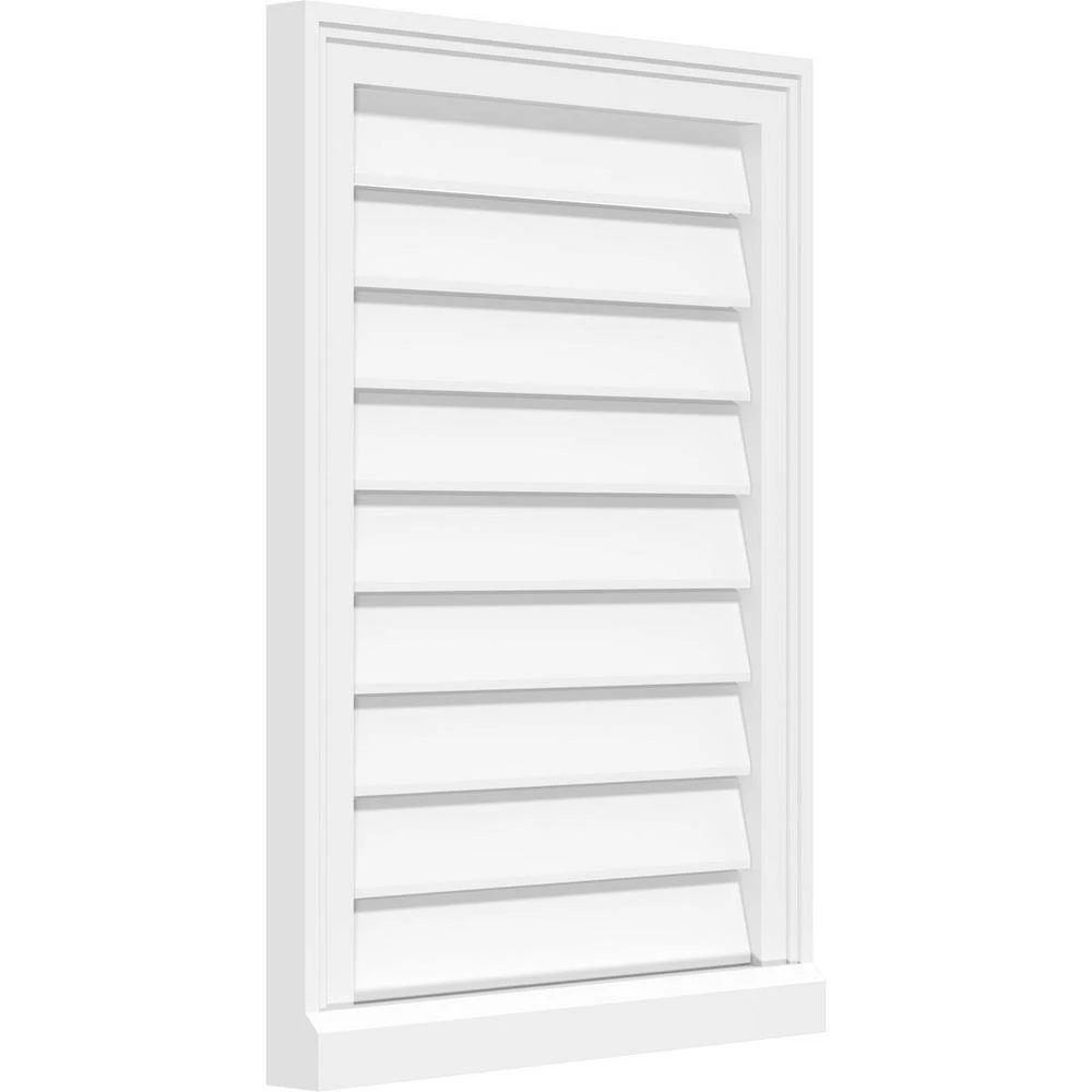 Ekena Millwork 24" x 36" Vertical Surface Mount PVC Gable Vent: Functional with Brickmould Sill Frame - Image 2