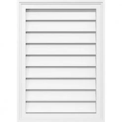 Ekena Millwork 24" x 40" Rectangular White PVC Paintable Gable Louver Vent Functional