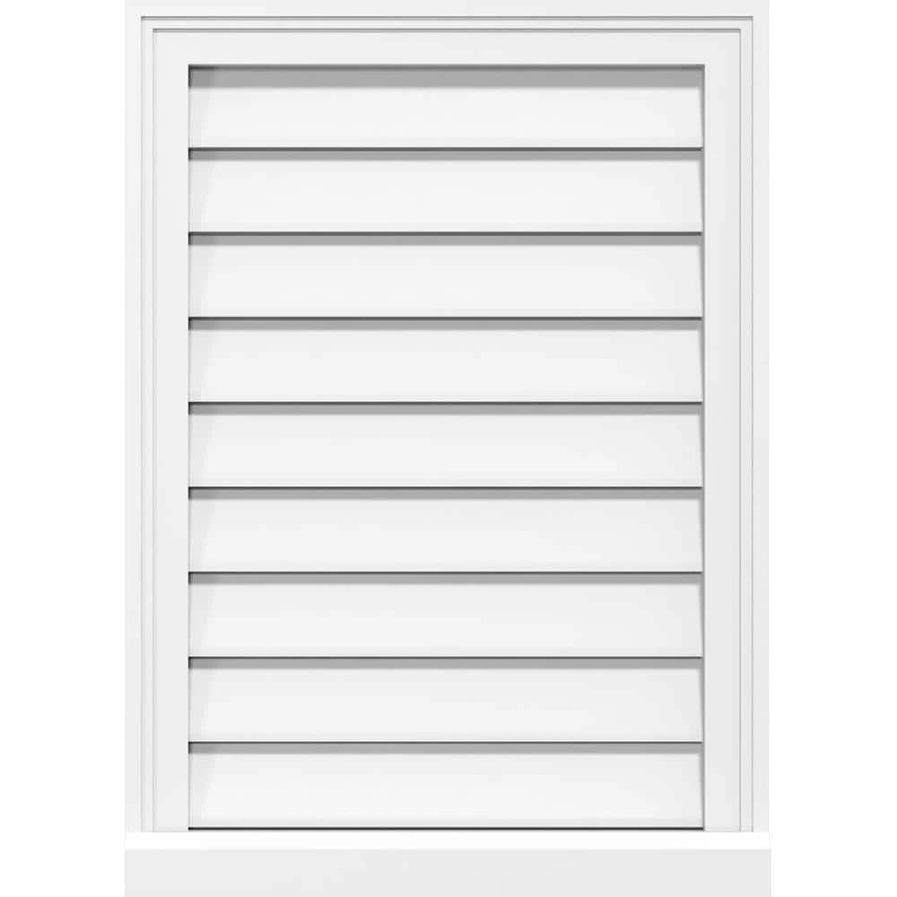 Ekena Millwork 26" x 26" Vertical Surface Mount PVC Gable Vent: Functional with Brickmould Sill Frame