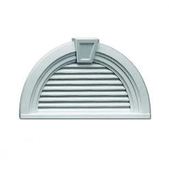 Fypon 36 in. x 18.5625 in. Half Round White Polyurethane Weather Resistant Gable Louver Vent