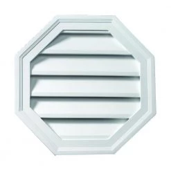 Fypon 24 in. x 24 in. Functional Octagon White Polyurethane Weather Resistant Gable Louver Vent