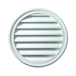 Fypon 24 in. x 24 in. Round White Polyurethane Weather Resistant Gable Louver Vent