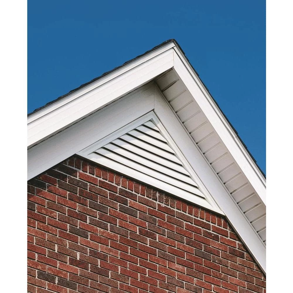 Fypon 48 in. x 18 in. Triangle White Polyurethane Weather Resistant Gable Louver Vent - Image 2