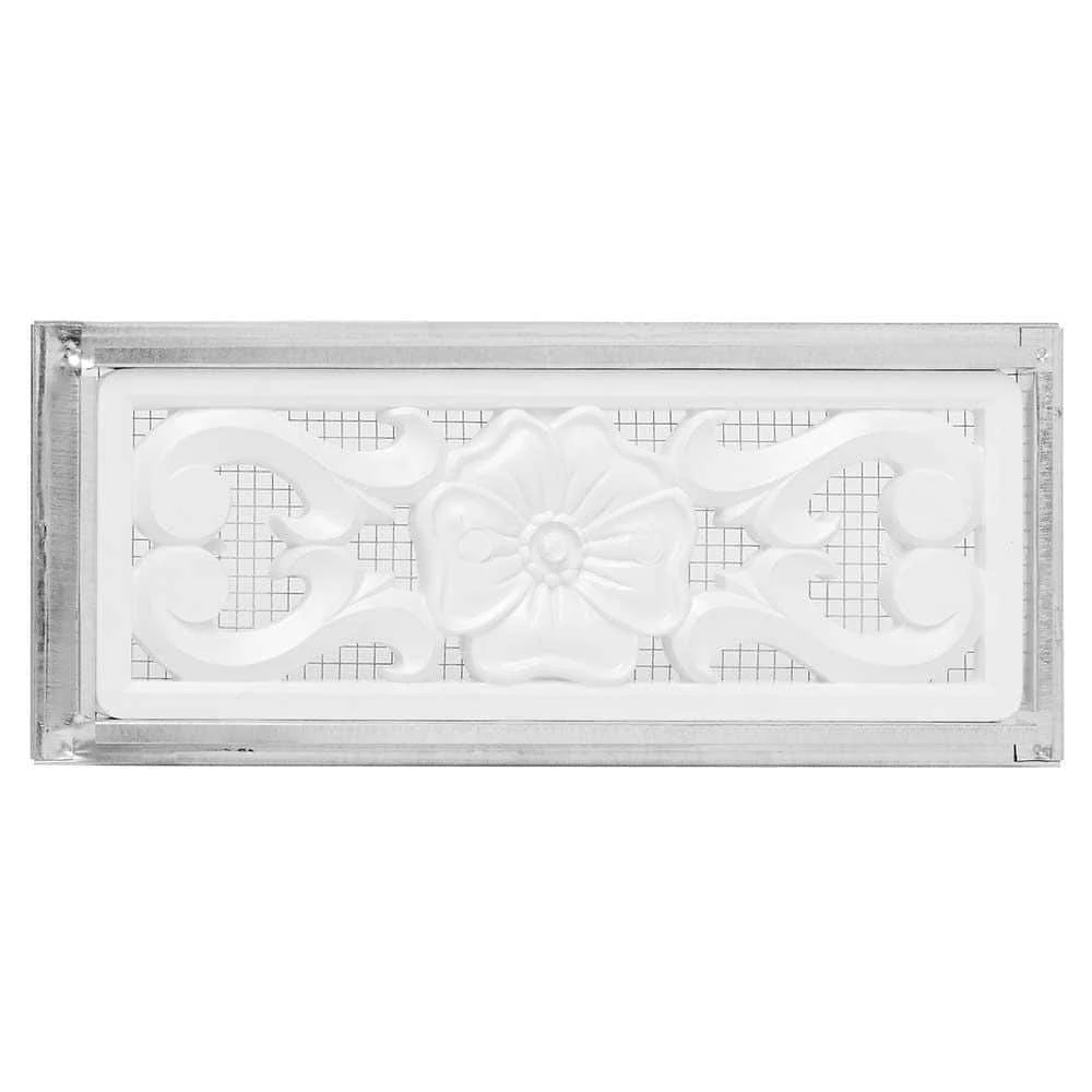 Gibraltar Building Products 14 in. x 6 in. Galvanized Steel 2-Way Reversible Vent with Decorative Plastic Floral Insert