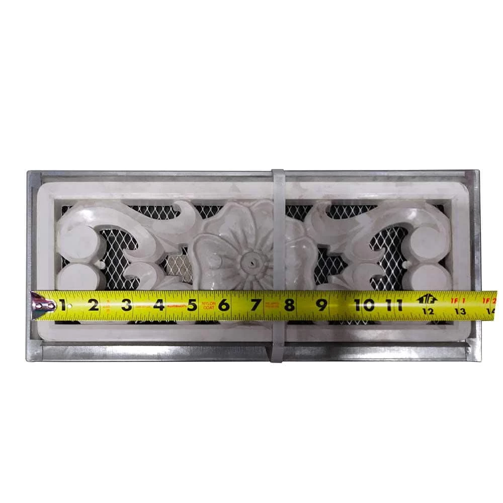 Gibraltar Building Products 14 in. x 6 in. Galvanized Steel 2-Way Reversible Vent with Decorative Plastic Floral Insert - Image 2