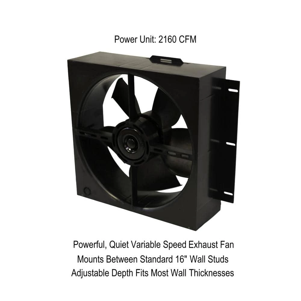 Hessaire 2160 CFM Shutter Exhaust Fan Wall Mounted - Image 2
